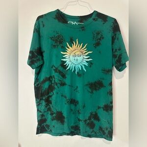 Chaser Green Tie-Dye Sun Graphic T-Shirt Size Large NWOT